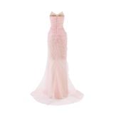  Paléa Pink Mesh Sequin Floor Length Dress 