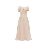  Helika Cream Organza Off Shoulder Dress 