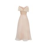  Helika Cream Organza Off Shoulder Dress 