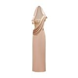  Cassia Rose Gold Sequin Draping Gown Dress 