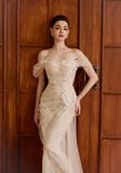  MIREL Off Shoulder Lace Maxi Dress 