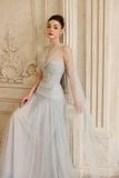  LORAINE Strapless Maxi Dress with Scarf 