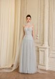  LORAINE Strapless Maxi Dress with Scarf 