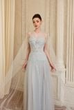  LORAINE Strapless Maxi Dress with Scarf 