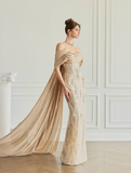  ZELIA Floor-Length Silk Cape 