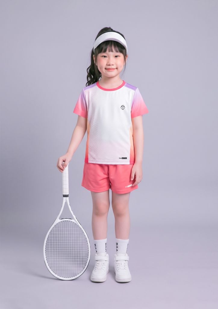 Set Thể Thao Cho Bé Siêu Nhẹ Ultra Light Họa Tiết Halftone Dots (Tím Ombre + Hồng Dâu 02)