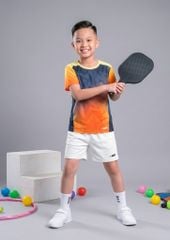 Set Thể Thao Cho Bé Siêu Nhẹ Ultra Light Hoạ Tiết Lightning (Cam Ombre + Trắng 02 Form Ngắn)