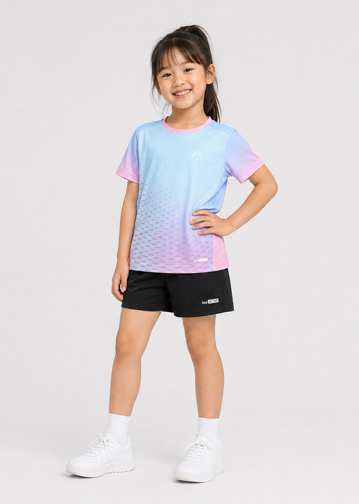 Set Thể Thao Cho Bé Siêu Nhẹ Ultra Light Họa Tiết (Xanh Nhạt Halftone 02 + Đen 12 Form Ngắn)