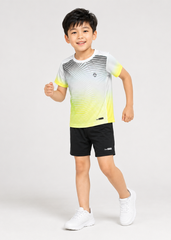 Set Thể Thao Cho Bé Siêu Nhẹ Ultra Light Hoạ Tiết Zigzag (Xám Xanh Ombre + Đen 11 Form Ngắn)