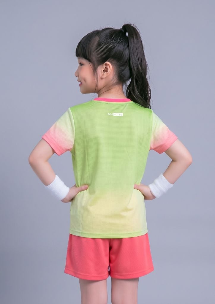 Set Thể Thao Cho Bé Siêu Nhẹ Ultra Light Họa Tiết Ombre (Xanh Hồng + Hồng Dâu)