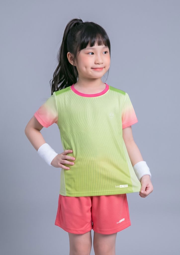 Set Thể Thao Cho Bé Siêu Nhẹ Ultra Light Họa Tiết Ombre (Xanh Hồng + Hồng Dâu)