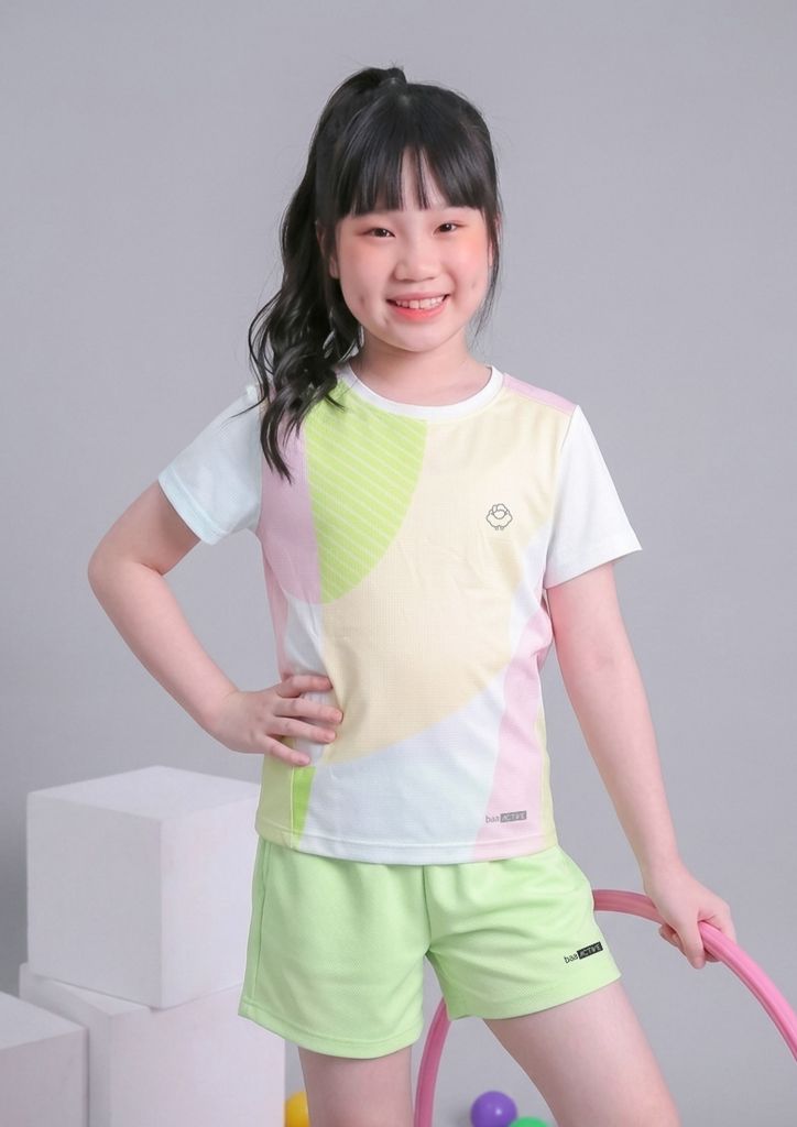 Set Thun Thể Thao Cho Bé Siêu Mát Ultra Cool Xanh Lá Hoạ Tiết Color Block 02