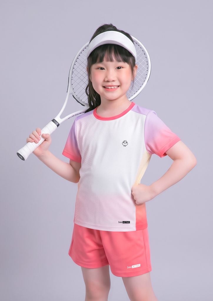 Áo Thun Thể Thao Cho Bé Siêu Nhẹ Ultra Light Tím Ombre Hoạ Tiết Halftone Dots