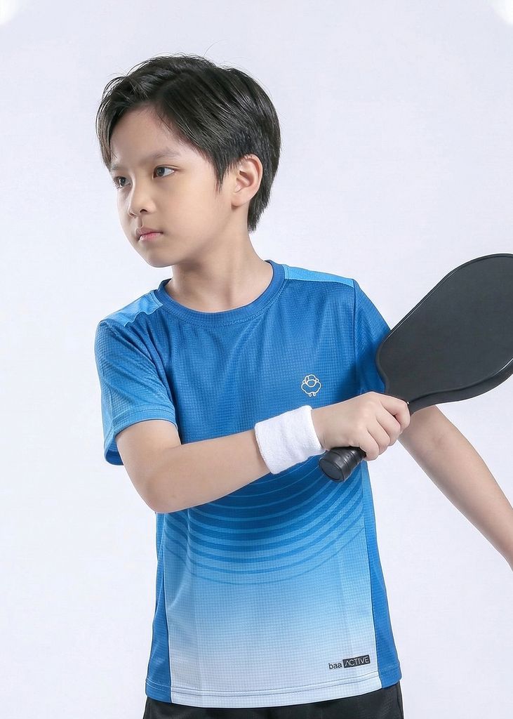 Áo Thun Thể Thao Cho Bé Siêu Nhẹ Ultra Light Xanh Biển Ombre Hoạ Tiết Arcline