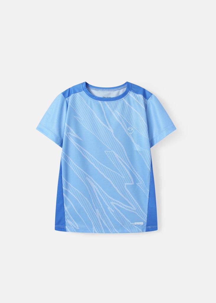Áo Thun Thể Thao Cho Bé Siêu Nhẹ Ultra Light Xanh Nhạt Hoạ Tiết Abstract