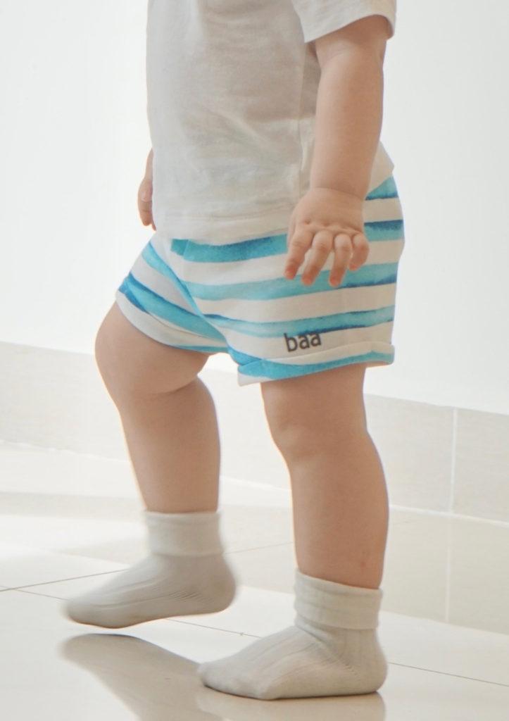 Quần Short Sơ Sinh Bé Trai Trắng Sọc Xanh