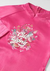 Cát Tường - Set Áo Dài Thêu Cao Cấp Bé Gái Hồng