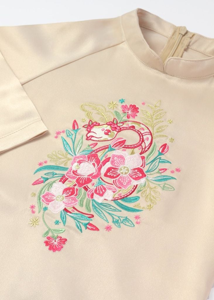 Giọt Nắng - Set Áo Dài Thêu Cao Cấp Bé Gái Be