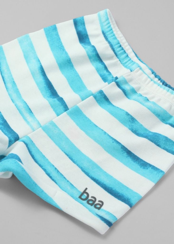 Quần Short Sơ Sinh Bé Trai Trắng Sọc Xanh