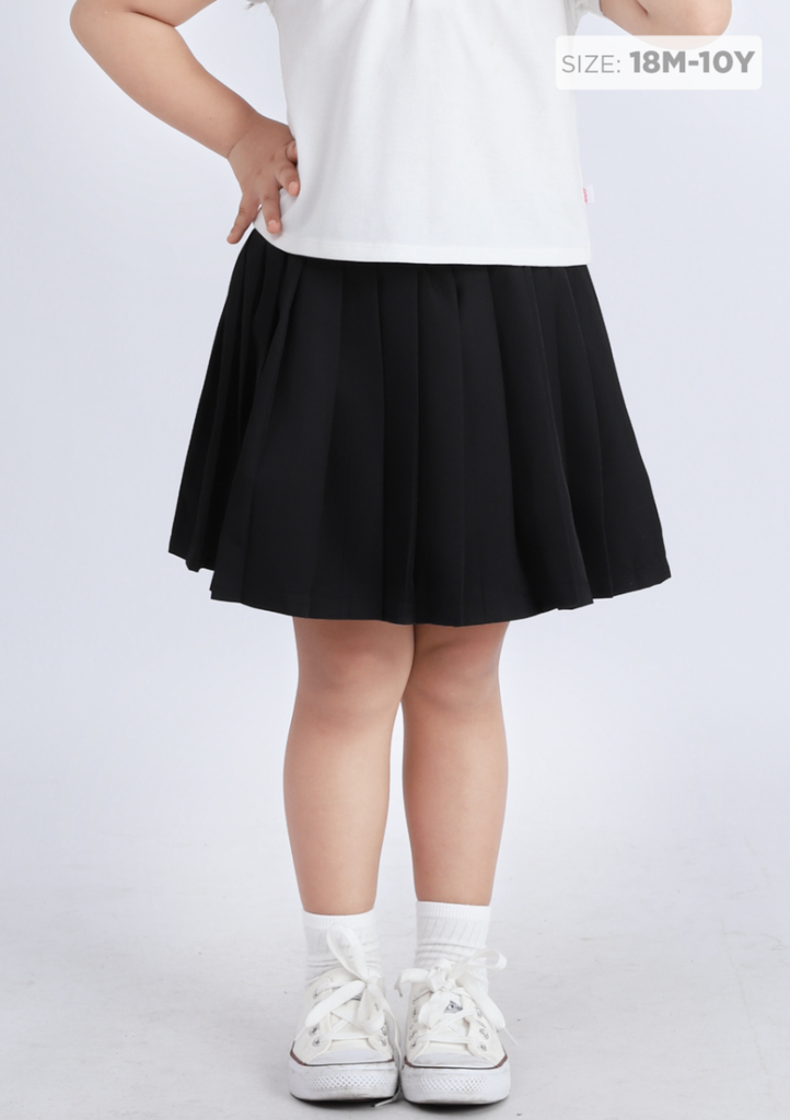 Chân Váy Quần Xếp Ly Bé Gái Đen 04