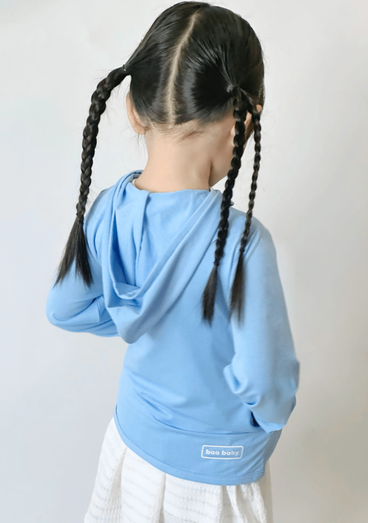 Áo Khoác Chống Nắng Tia UV Bé Gái Xanh Nhạt