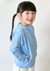 Áo Khoác Chống Nắng Tia UV Bé Gái Xanh Nhạt