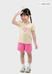 Đồ Bộ Ngắn Tay Bé Gái Be Unicorn Phối Hồng
