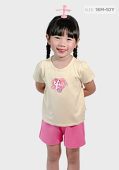 Đồ Bộ Ngắn Tay Bé Gái Be Unicorn Phối Hồng