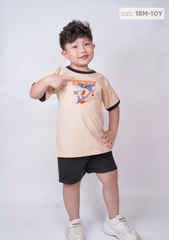 Đồ Bộ Ngắn Tay Bé Trai Be Cá Mập Phối Đen