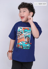 Áo Thun Form Rộng Bé Trai 210gsm Navy Racing