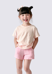Quần Short Bé Gái Xô Muslin Hồng Nhạt