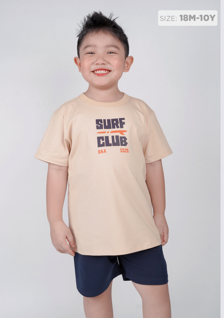 Đồ Bộ Ngắn Tay Bé Trai Be Phối Xanh Surf Club