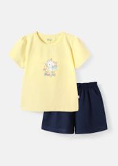Đồ Bộ Ngắn Tay Bé Gái Vàng You're Magic Phối Navy