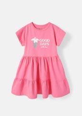 Đầm Thun Kiểu Hai Tầng Bé Gái Hồng Good Days