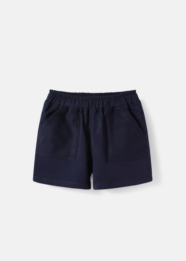 Quần Short Phối Túi Bé Trai Thun Da Cá Navy