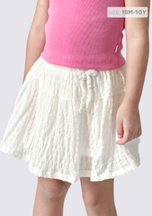 Chân Váy Quần Bé Gái Kate Nhún Trắng Kem