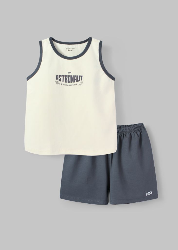Đồ Bộ Ba Lỗ Bé Trai Be Astronaut Phối Xanh