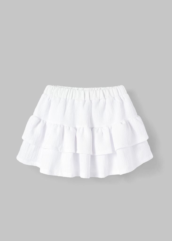 Chân Váy Quần Hai Tầng Bé Gái Trắng