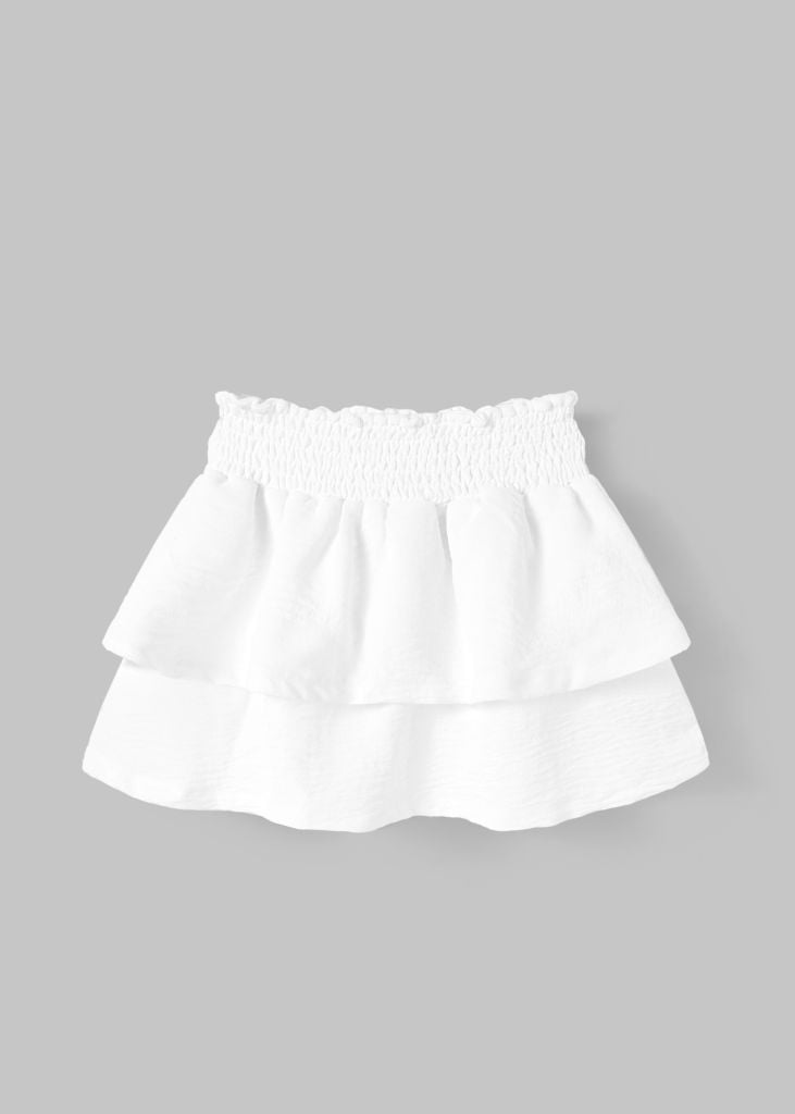 Chân Váy Quần Smocking Bé Gái Trắng