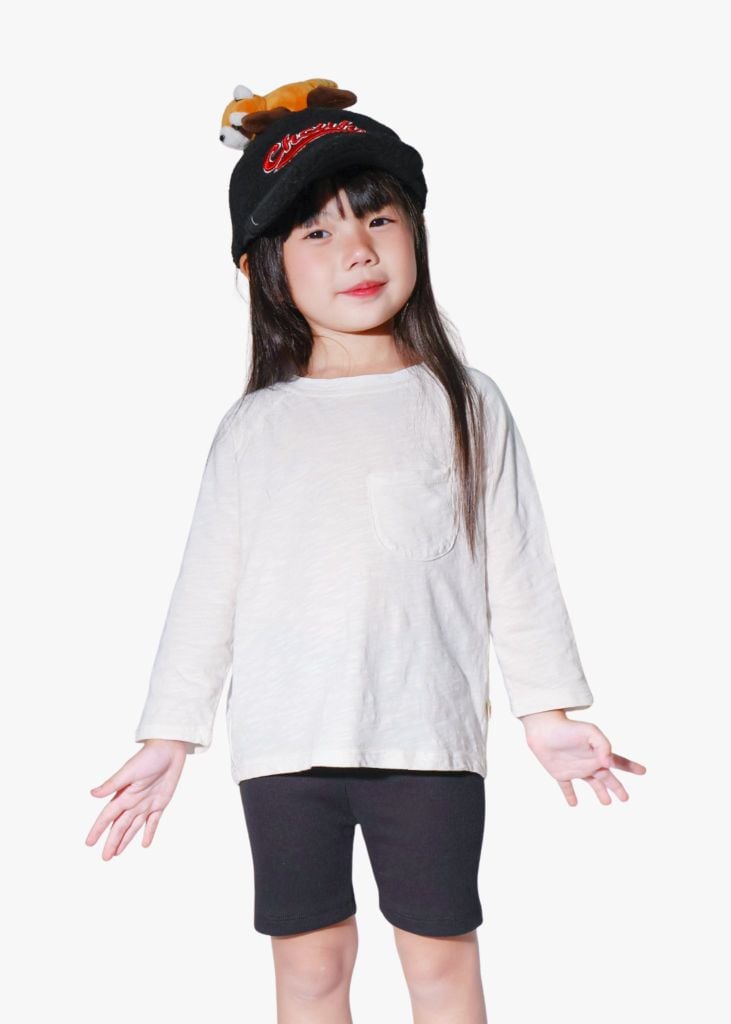 Quần Biker Bé Gái Thun Gân Đen