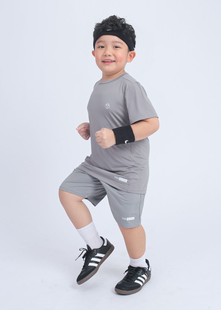 Set Thun Thể Thao Cho Bé Siêu Mát Ultra Cool Xám
