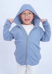 Áo Khoác Chống Nắng Tia UV Siêu Mát Ultra Cool Bé Trai Xám Xanh