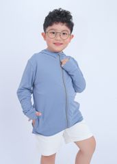 Áo Khoác Chống Nắng Tia UV Siêu Mát Ultra Cool Bé Trai Xám Xanh