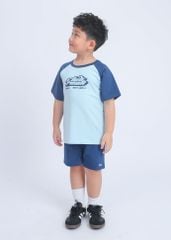 Bộ Thun Tay Raglan Bé Trai Xanh Phối Navy Road Club