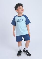 Bộ Thun Tay Raglan Bé Trai Xanh Phối Navy Road Club