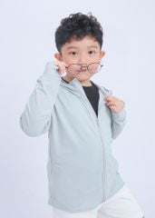 Áo Khoác Chống Nắng Tia UV Siêu Mát Ultra Cool Bé Trai Xám Nhạt