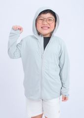 Áo Khoác Chống Nắng Tia UV Siêu Mát Ultra Cool Bé Trai Xám Nhạt