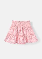 Chân Váy Quần Hai Tầng Bé Gái Hồng Họa Tiết Hoa