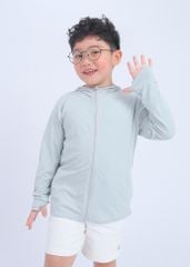 Áo Khoác Chống Nắng Tia UV Siêu Mát Ultra Cool Bé Trai Xám Nhạt