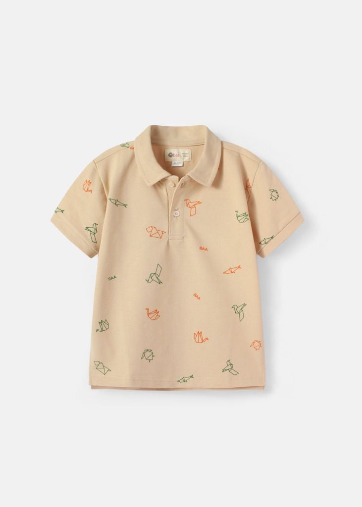 Áo Polo Ngắn Tay Bé Trai Be Hoạ Tiết Origami